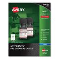 Avery UltraDuty GHS Chemical Waterproof and UV Res Labels, 1x2.5, Wht, PK600 60527